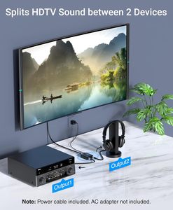 Цифровой оптический аудиоразветвитель BlueRigger (активный <span class=keywords><strong>TOSLINK</strong></span>-<span class=keywords><strong>SPLITTER</strong></span>-1X2, 1 на 2, оптоволоконный адаптер <span class=keywords><strong>SPDIF</strong></span>) для домашнего кинотеатра - Product Image 2