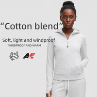 Chaqueta con Capucha para Mujer, Holgada, Informal, Deportiva, para Fitness, Sudadera Cortavientos, Cálida, para Yoga, con Cierre