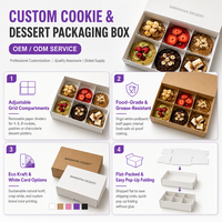 Boîte d'emballage personnalisée en carton kraft pour biscuits avec séparateurs, lot de 6, pour pâtisseries, desserts, cadeaux, boîte de présentation pour boulangerie, vente en gros