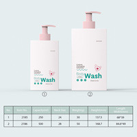 Bouteilles plates carrées en plastique PE personnalisées, 250 ml, 500 ml, vente en gros pour contenants de shampoing, savon liquide