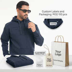 Sudadera con Capucha Unisex de Forro Polar, 280 GSM, Algodón y Poliéster, Corte Regular, Logotipo Personalizado, Bolsillo Canguro, Venta al Por Mayor - Product Image 5