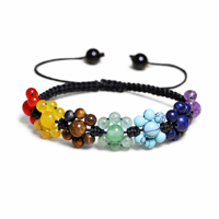 Bracelet Bohème Tressé en Pierres Mélangées pour Femme, Nœuds Faits Main, Réglable, Guérison Spirituelle, Perles de Cristal, Cadeau