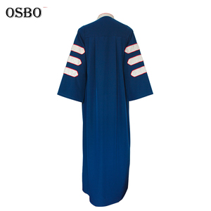 Custom Matt Church Robe <strong>Cassock</strong>, Satin Han-Made Pleats, Velvet Collar Sleeve Stole Details - Product Image 3