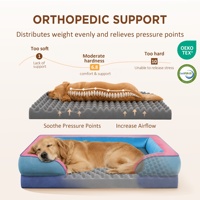 Lit pour chien à soutien doux, imperméable, en velours cristal, avec mousse orthopédique alvéolée et rebord, canapé pour animaux de compagnie, fabrication sur mesure