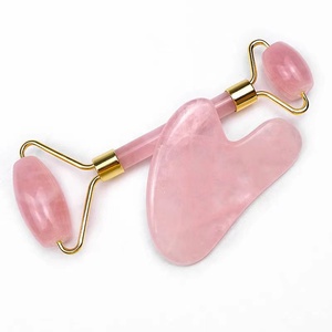 100% tự nhiên handmade Rose <span class=keywords><strong>Quartz</strong></span> đá Massager thạch anh hồng ngọc lăn cho khuôn mặt - Product Image 5