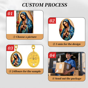 Liontin pohon GIVELUCK Life Gambar perhiasan Keagamaan "Wanita kami Guadalupe" pola khusus untuk konsultasi grosir - Product Image 4