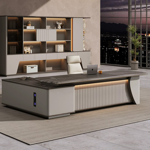Durable Eco-friendly Wood Grain Modern <strong>L</strong> <strong>Shape</strong> Executive <strong>Desk</strong> Luxury Ceo Office <strong>Desk</strong> with Storage Side Cabinet - Product Image 1