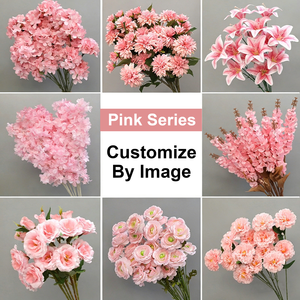 Colección de Flores Artificiales Serie Rosa, Personalizables con Imagen, Material Floral Rosa Hecho a Mano para Arreglos de Boda, Decoración del Hogar DIY - Product Image 3