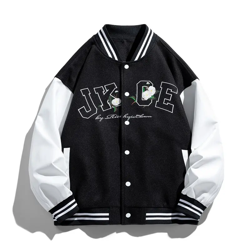 Jacket men Streetwear style loose fashion spring and autumn embroidered high street niche baseball uniform for couples