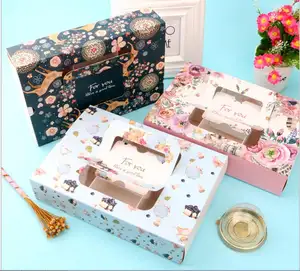 लक्जरी कागज पैकिंग तह बॉक्स पार्टी एहसान कैंडी बॉक्स जन्मदिन का केक उपहार बॉक्स डिस्पोजेबल कागज पैकेजिंग गत्ता बड़ा Cakebox