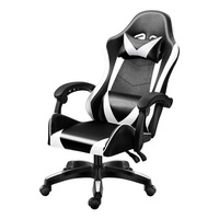 Chaise de jeu PC en cuir véritable rose pas chère, chaise de jeu de course avec repose-pieds, hauteur réglable