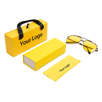 Ensemble d'emballage de luxe pour lunettes de soleil et lunettes de vue noires, boîte en papier avec logo personnalisé, cuir PU, microfibre, couleur personnalisée disponible, échantillon XUZE