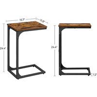 Vente en gros nordique moderne en forme de C rustique bon marché métal bois lit canapé tables d'appoint pour salon