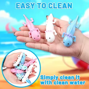 4 piezas de juguetes antiestrés elásticos de EVA con forma de axolote, juguetes sensoriales para niños y adultos, regalos para fiestas, TDAH, autismo, ansiedad - Product Image 6
