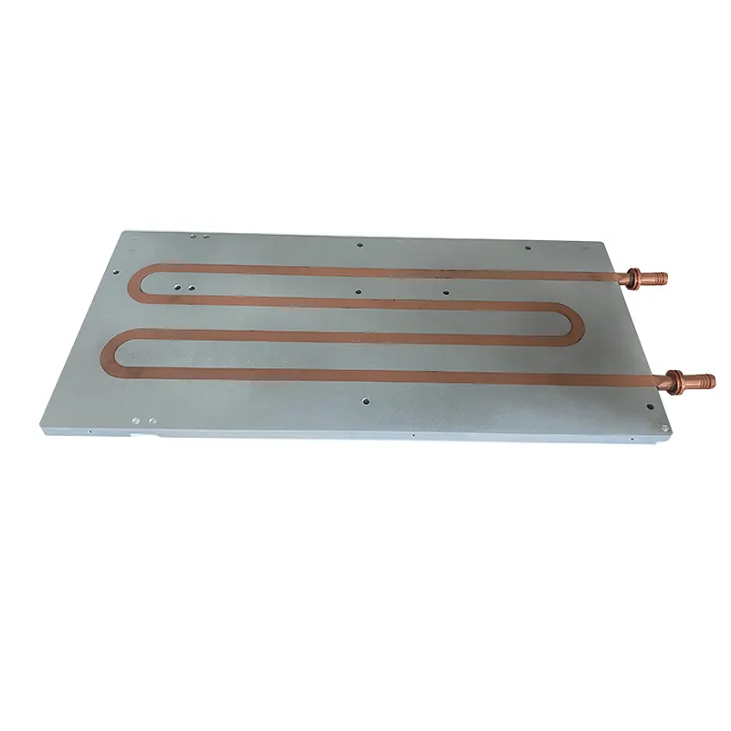 Tubo de aquecimento de cobre com refrigeração a água personalizado, placa de alumínio para dissipador de calor, líquido frio