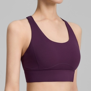 Soutien-gorge de <span class=keywords><strong>sport</strong></span> ajouré pour femme avec coussinets fixes, maintien moyen, col en <span class=keywords><strong>U</strong></span>, haut de yoga ajustable, respirant, pour la course à pied - Product Image 3