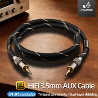 Câble audio ATAUDIO Hifi 3,5 mm mâle-mâle pour téléphone, voiture, stéréo domestique, casque, ordinateur, câble auxiliaire 3,5 mm OFC 3 pôles