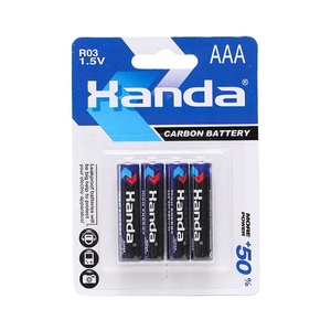 Cuanen, Proveedor Chino de Calidad, Baterías de Zinc-Carbón AAA de 1.5v, Tamaño R03 Um4, 2 Blísteres, 4 Blísteres por Paquete - Product Image 4