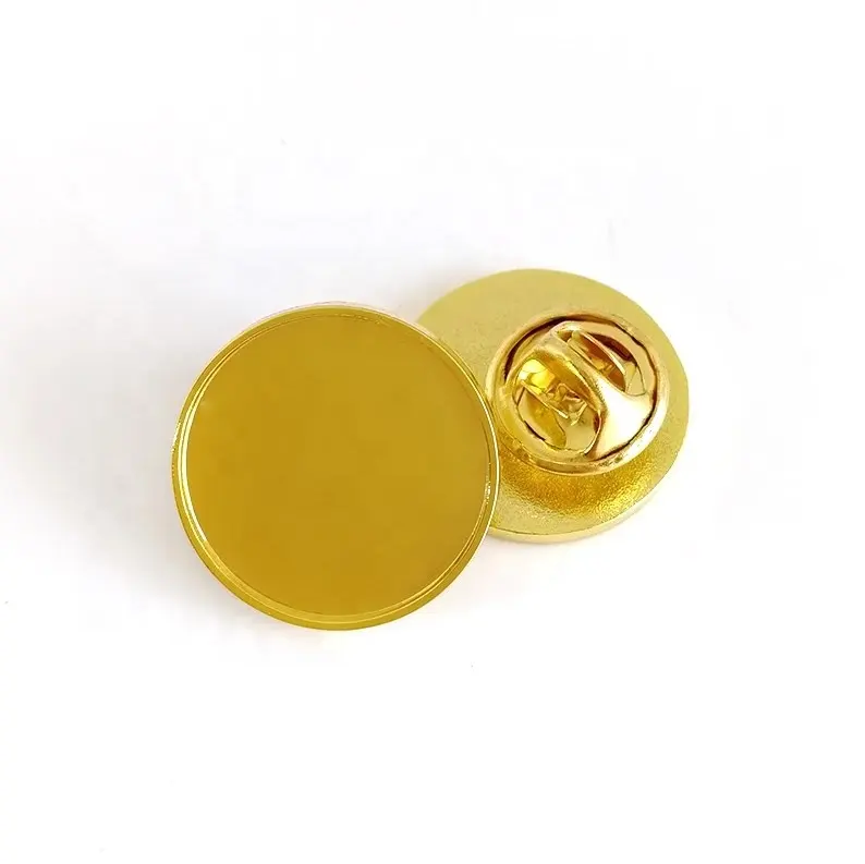 Gold Metall Zink legierung Druckguss kreisförmige leere einfache Foto/Bilderrahmen Pin Abzeichen in runder Form für den Sublimation druck