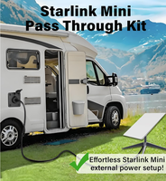 Prise murale étanche noire pour panneau Starlink Mini, port d'alimentation CC en aluminium 5,5 x 2,1, prise femelle avec couvercle en silicone pour VR et bateaux