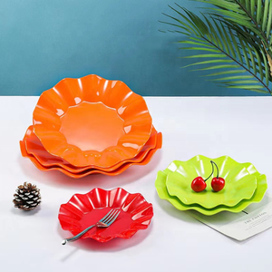 Plato de Servir Blanco con Borde Ondulado, Similar al <span class=keywords><strong>Porcelana</strong></span>, Creativo, de Plástico Melamina, para Aperitivos, para Restaurante, Venta al Por Mayor - Product Image 5