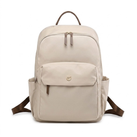 Sac à dos pour ordinateur portable en nylon imperméable pour femme, idéal pour les affaires, compatible avec les ordinateurs portables de 14 à 15,6 pouces, sac de travail minimaliste avec sangle de bagage, sac de voyage