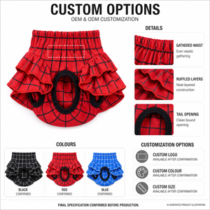 Spider Grid Ruffle Dog Sanitary Skirt dog outfitspet <b>clothes</b> oem pet <b>clothes</b> Elastic Pet Period Panties - Product Image 2
