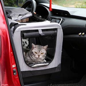 Jaula de coche para mascotas de gran capacidad mediana, portador Oxford portátil, cierre de cremallera, nido transpirable para perros, jaula <span class=keywords><strong>plegable</strong></span> para perros para coche - Product Image 3