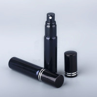 Flacon testeur de parfum cylindrique mini vide en verre ambré dépoli de 10 ml, avec pulvérisateur à pompe, sérigraphie or/argent/noir – Meilleures ventes