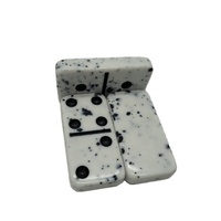 Dominos Double Six Jeu Points Noirs et Blancs Effet Marbre Domino Fournisseur Direct d'Usine