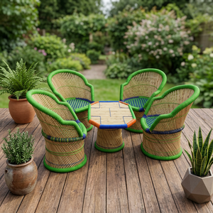 BS International NA251 Hot Sale Modern BentWood <b>Rattan</b> Outdoor Furniture Farmhouse Garden Sets Eco-Friendly Lightweight - Product Image 1