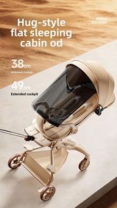 Poussette bébé légère et pliable 3 en 1 avec système de voyage assis et couché, poussette compacte pour nourrissons et tout-petits, vente en gros - Product Image 4