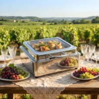 Ensemble de réchauds de style arabe, équipement de buffet en acier inoxydable, chauffe-plats professionnels pour événements de restauration