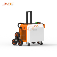 Machine de nettoyage laser à fibre pulsée refroidie par air 500W avec source laser JPT, conception en valise sur roulettes pour l'élimination de la rouille, de la peinture et des revêtements d'huile