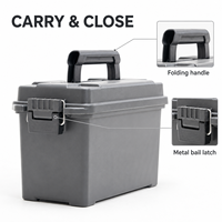 Boîte de rangement pour munitions calibre 50 PP, verrouillable, portable, avec poignée de transport, pour accessoires de tir et de chasse