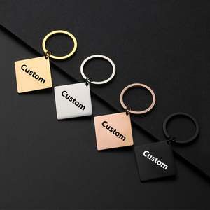 Llavero Personalizado de Acero Inoxidable con Forma Cuadrada, Compatible con Marcado Láser, en Oferta - Product Image 1