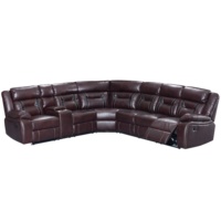 Canapé d'angle électrique inclinable en cuir véritable CY Wholesale, ensemble de meubles de salon en cuir pour hôtel et villa