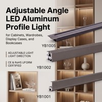 Lampe LED encastrée en profilé aluminium pour étagère, panneau lumineux pour vitrine, bibliothèque YBKTJD-25