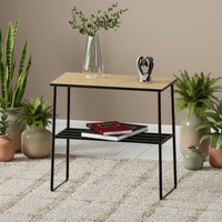Mesa Consola Moderna Minimalista de Madera y Metal, Mueble de Lujo para Sala de Estar, Duradero, Fácil de Limpiar, para Recibidor, Dormitorio, Comedor, Hotel, Villa
