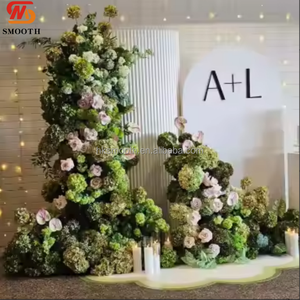 SMOOTH Custom Forest Style <b>Artificial</b> Green <b>Hydrangea</b> Rose Flora Runner <b>Flower</b> ball Set - Product Image 5