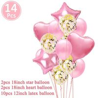 Ensemble de 14 Ballons confettis, Bouquet de Ballons hélium en Latex, or Rose, Globos pour mariage, Baby Shower, fête d'anniversaire