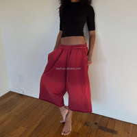 Custom Plus Size 100% Cotton Capris 3/4 Sweatpants Shorts Vintage Acid Wash Casual Summer Baggy Long Sweat Shorts for Men