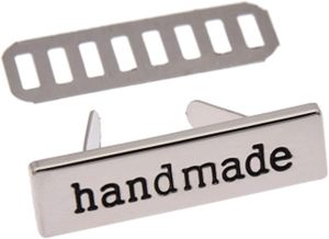 Étiquettes métalliques multi-usages faites à la main pour vêtements, jeans, chaussures, sacs, étiquettes rectangulaires imprimées à la main, bricolage, couture, artisanat - Product Image 1