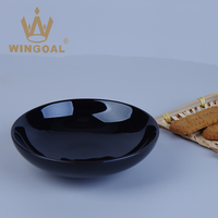 Bol à pâtes en céramique noir, Mini assiette de collation de 14cm, bol plat latéral de 5.5 pouces, 1 pièce