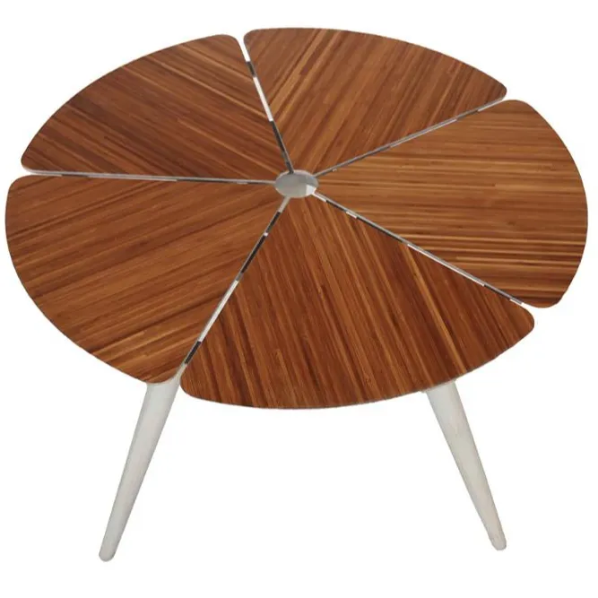 Zonnebloem Outdoor Tuinmeubelen Set Modern Design Dia.82cm Ronde Massief Bamboe Salontafel