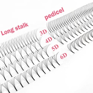 Extensions de cils pré-faites faites à la main, plateaux de cils 3D 5D 8D, longs et courts, tiges éventail, 0,07 mm, vison, base plate, éventails pré-faits étroits - Product Image 6