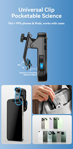 APEXEL 40X/80X/120X <span class=keywords><strong>Macro</strong></span> Focus Phone Microscope Lens avec lumière LED Phone Camera Attachment MF Focus ABS Material - Product Image 3
