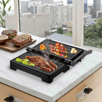Grill 4 tranches avec plaque supérieure et inférieure indépendantes, écran LED, contrôle de la température pour un usage domestique