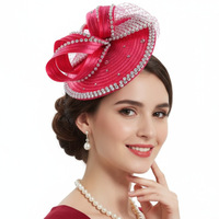 Chapeau d'église en satin pour femme, fascinateur floral unique pour mariage, cérémonie, dessiné à la main, pour fête d'affaires, toutes saisons