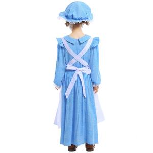 2024 pionnier fille Lolita Costume pour enfants mignon bleu colonial Prairie robe manches longues pour Halloween TV film inspiré - Product Image 5